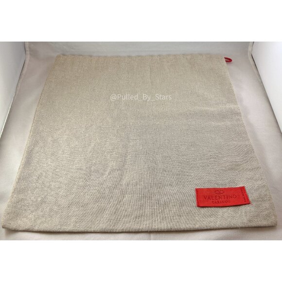 VALENTINO GARAVANI Beige Drawstring Dust Bag with Red Label 12" W x 12.5" L NWOT - Picture 5 of 9